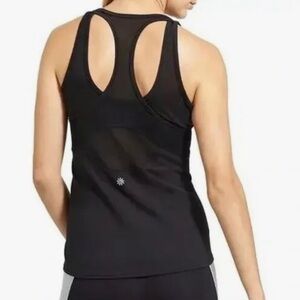 Athleta Inversion Tank Top Black Racerback Mesh Wicking Breathable Size XS